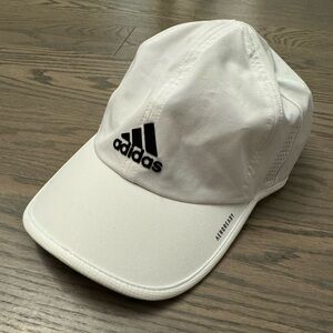 White unisex Adidas aeroready hat/cap.